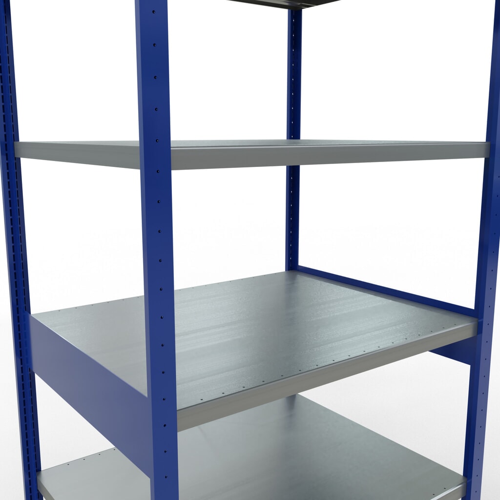 Scaffalatura a ripiani SCHULTE, blu genziana/zincato, portata per piano di 330 kg, AxLxP 2.500 x 1.060 x 836 mm Immagine del prodotto n. 5: Scaffalatura a ripiani SCHULTE, blu genziana/zincato, portata per piano di 330 kg, AxLxP 2.500 x 1.060 x 836 mm