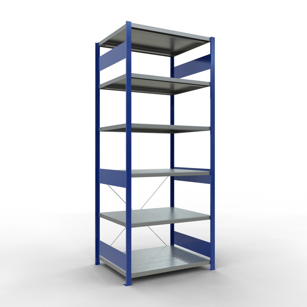 Immagine del prodotto n. 1: Scaffalatura a ripiani SCHULTE, blu genziana/zincato, portata per piano di 330 kg, AxLxP 2.500 x 1.060 x 836 mm
