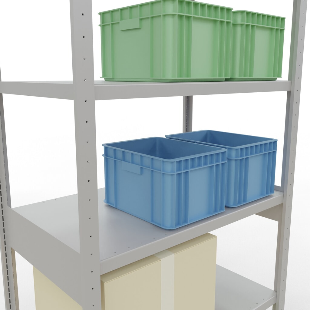 Scaffalatura a ripiani SCHULTE, grigio chiaro, portata per piano di 330 kg, AxLxP 2.500 x 1.060 x 636 mm Immagine del prodotto n. 4: Scaffalatura a ripiani SCHULTE, grigio chiaro, portata per piano di 330 kg, AxLxP 2.500 x 1.060 x 636 mm