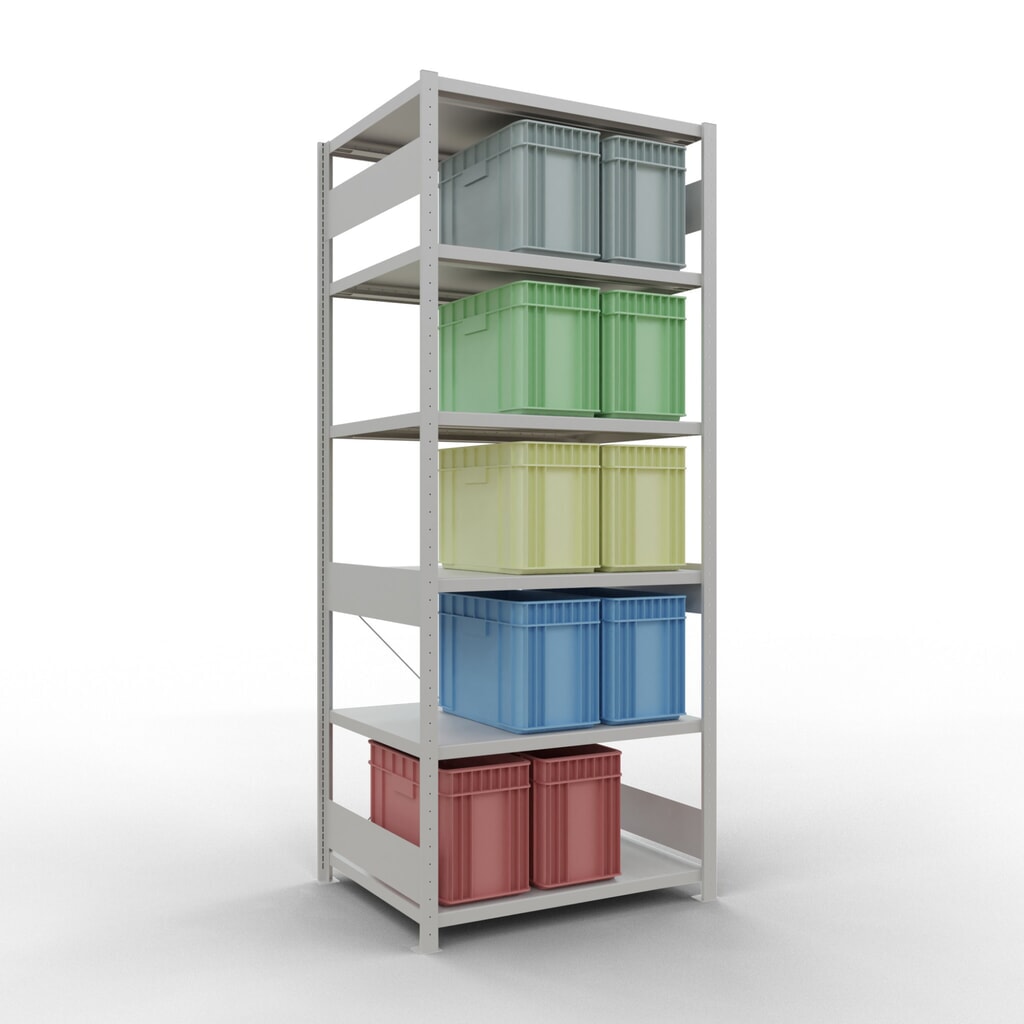 Scaffalatura a ripiani SCHULTE, grigio chiaro, portata per piano di 330 kg, AxLxP 2.500 x 1.060 x 836 mm Immagine del prodotto n. 3: Scaffalatura a ripiani SCHULTE, grigio chiaro, portata per piano di 330 kg, AxLxP 2.500 x 1.060 x 836 mm