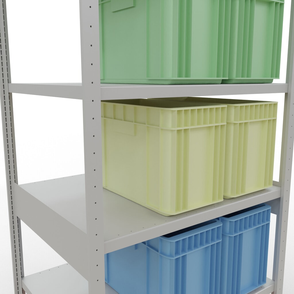 Immagine del prodotto n. 4: Scaffalatura a ripiani SCHULTE, grigio chiaro, portata per piano di 330 kg, AxLxP 2.500 x 1.060 x 836 mm