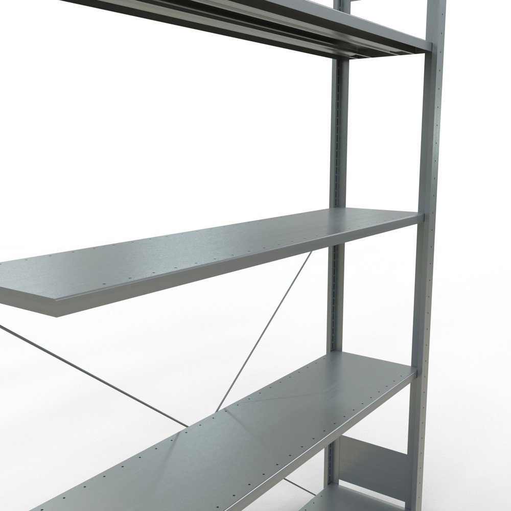 Immagine del prodotto n. 2: Scaffalatura a ripiani SCHULTE, sistema a incastro, campata aggiuntiva, portata per piano 150 kg, zincata, AxLxP 2.000 x 1.300 x 300 mm