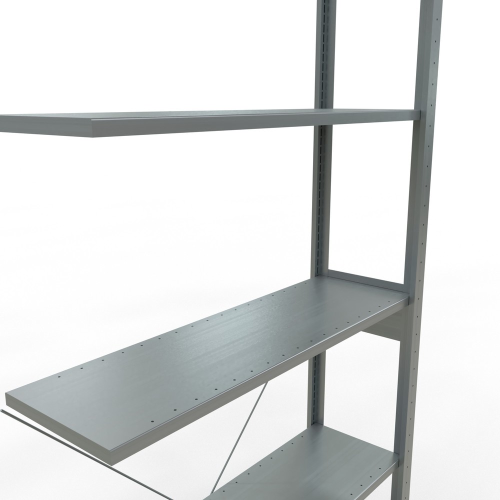 Immagine del prodotto n. 5: Scaffalatura a ripiani SCHULTE, sistema a incastro, campata aggiuntiva, portata per piano 150 kg, zincata, AxLxP 2.500 x 1.000 x 300 mm