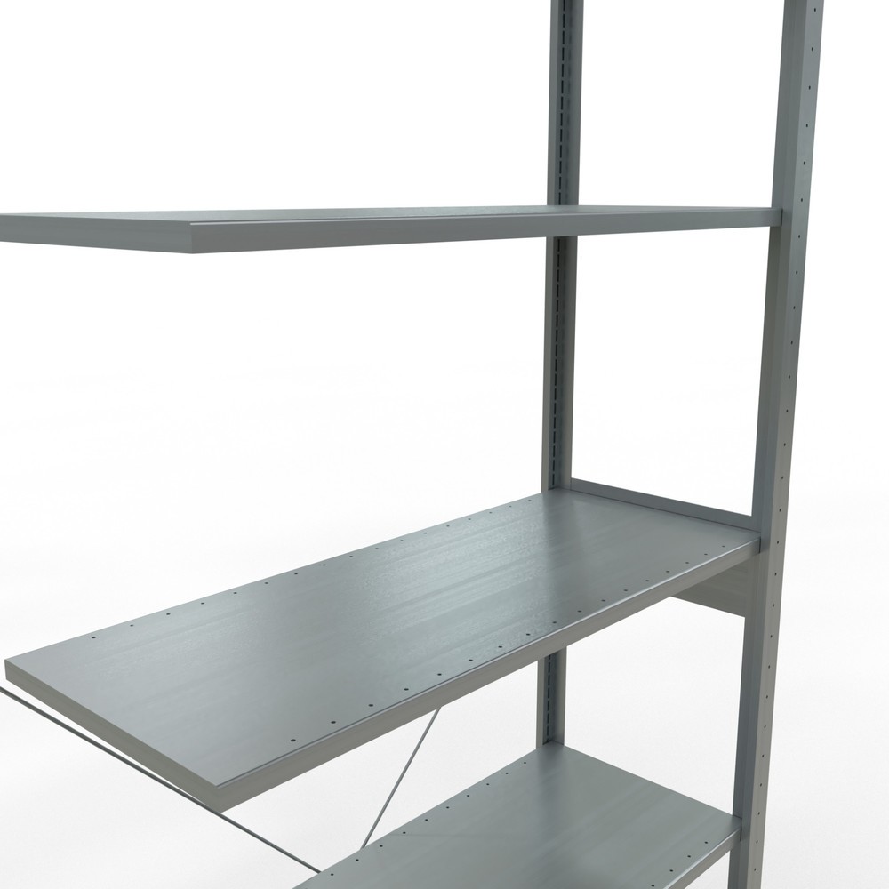 Immagine del prodotto n. 5: Scaffalatura a ripiani SCHULTE, sistema a incastro, campata aggiuntiva, portata per piano 150 kg, zincata, AxLxP 2.500 x 1.000 x 400 mm