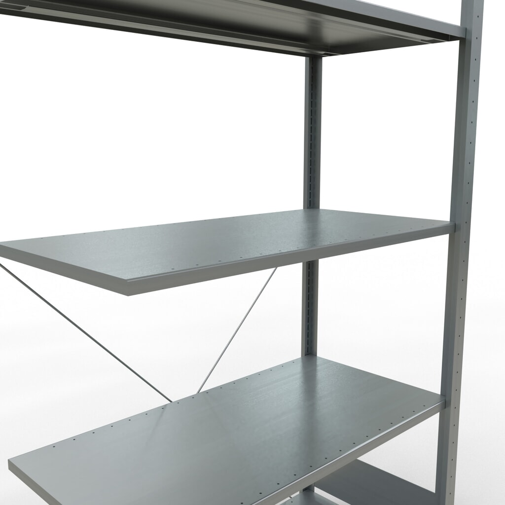 Scaffalatura a ripiani SCHULTE, sistema a incastro, campata aggiuntiva, portata per piano 150 kg, zincata, AxLxP 2.000 x 1.000 x 500 mm Immagine del prodotto n. 5: Scaffalatura a ripiani SCHULTE, sistema a incastro, campata aggiuntiva, portata per piano 150 kg, zincata, AxLxP 2.000 x 1.000 x 500 mm