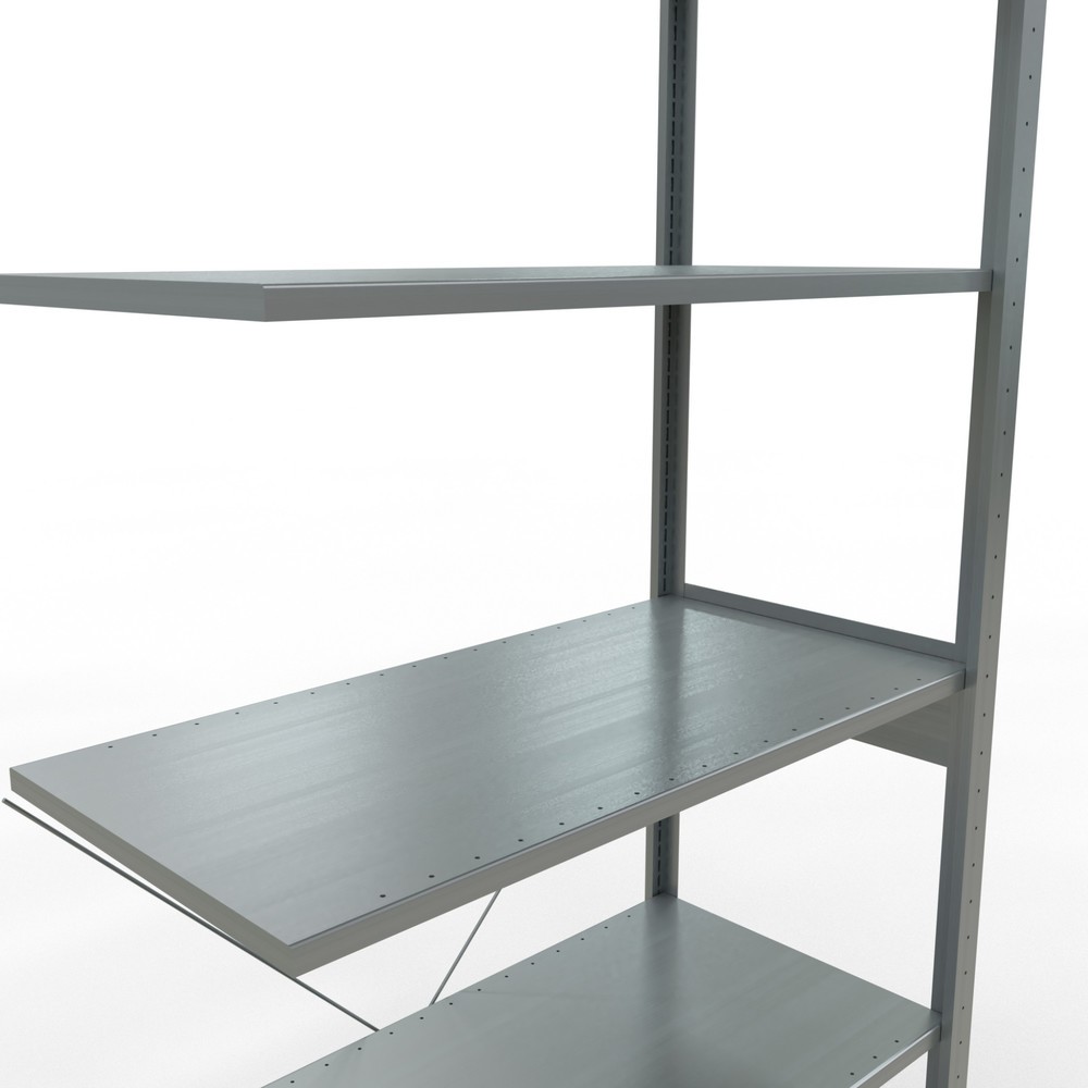 Immagine del prodotto n. 5: Scaffalatura a ripiani SCHULTE, sistema a incastro, campata aggiuntiva, portata per piano 150 kg, zincata, AxLxP 2.500 x 1.000 x 500 mm