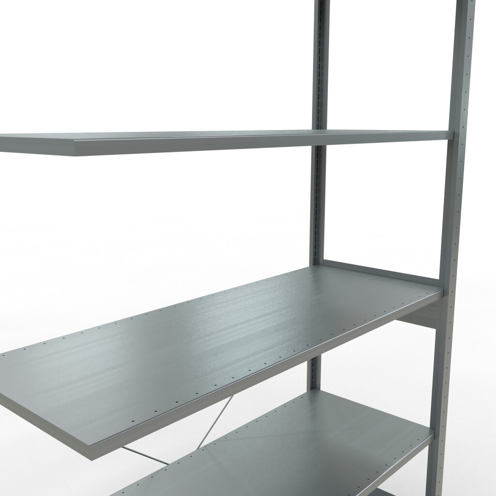 Scaffalatura a ripiani SCHULTE, sistema a incastro, campata aggiuntiva, portata per piano 150 kg, zincata, AxLxP 2.500 x 1.300 x 500 mm Immagine del prodotto n. 5: Scaffalatura a ripiani SCHULTE, sistema a incastro, campata aggiuntiva, portata per piano 150 kg, zincata, AxLxP 2.500 x 1.300 x 500 mm