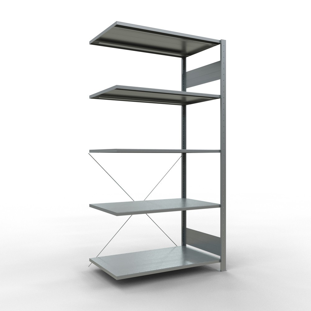 Immagine del prodotto n. 1: Scaffalatura a ripiani SCHULTE, sistema a incastro, campata aggiuntiva, portata per piano 150 kg, zincata, AxLxP 2.000 x 1.000 x 600 mm