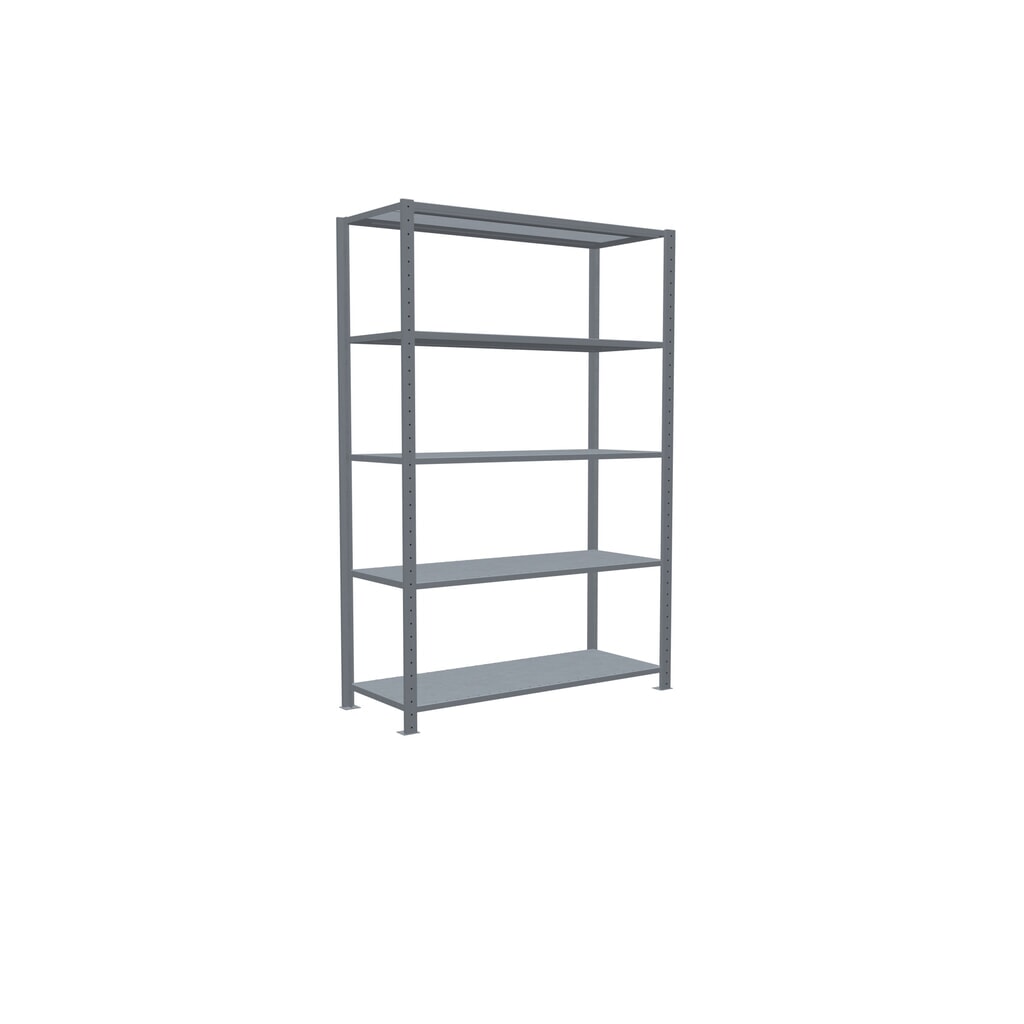 Immagine del prodotto n. 2: Scaffalatura a ripiani SCHULTE zincata con 5 fondi in lamiera d'acciaio, portata per piano di 150 kg, AxLxP 2.000 x 1.360 x 536 mm