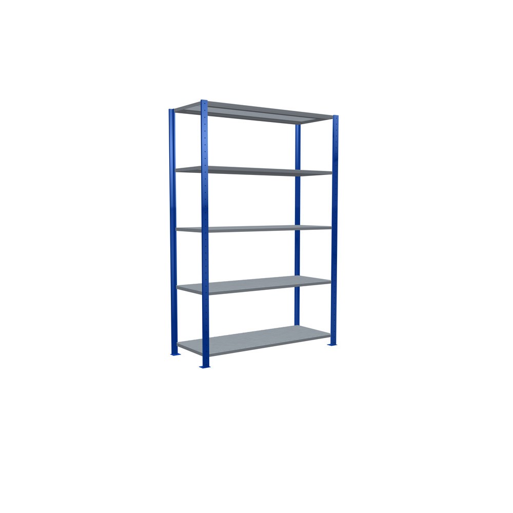 Immagine del prodotto n. 2: Scaffalatura a ripiani SCHULTE, blu genziana/zincato con 5 fondi in lamiera d'acciaio, portata per piano di 150 kg, AxLxP 2.000 x 1.360 x 536 mm
