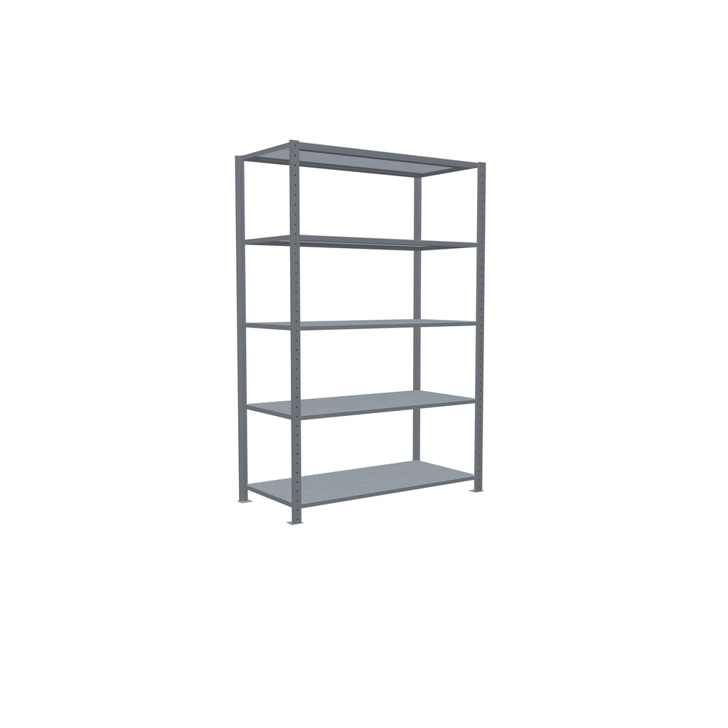 Scaffalatura a ripiani SCHULTE zincata con 5 fondi in lamiera d'acciaio, portata per piano di 150 kg, AxLxP 2.000 x 1.360 x 636 mm Immagine del prodotto n. 2: Scaffalatura a ripiani SCHULTE zincata con 5 fondi in lamiera d'acciaio, portata per piano di 150 kg, AxLxP 2.000 x 1.360 x 636 mm