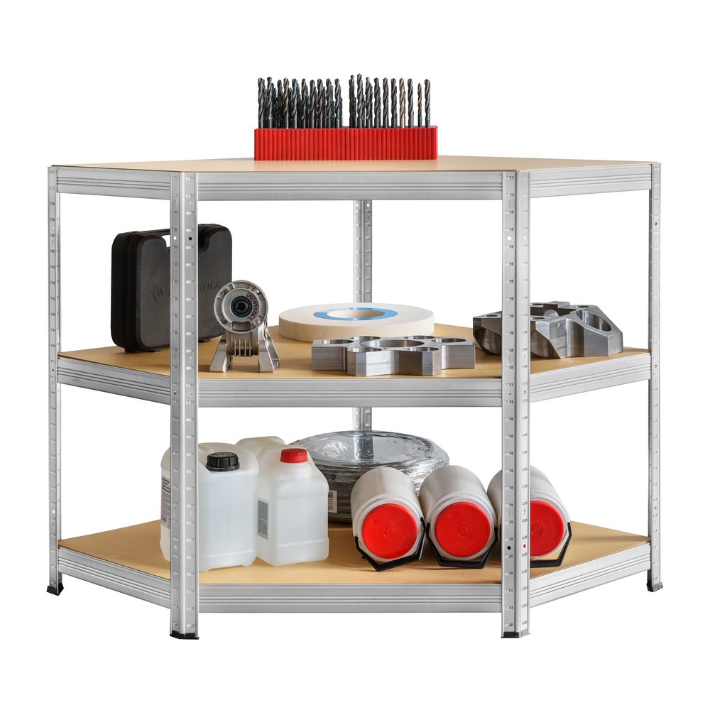 Immagine del prodotto n. 8: Scaffalatura a ripiani ad angolo Steinbock® zincata, portata per piano di 250 kg, AxLxP 1.800 x 900 x 450 mm