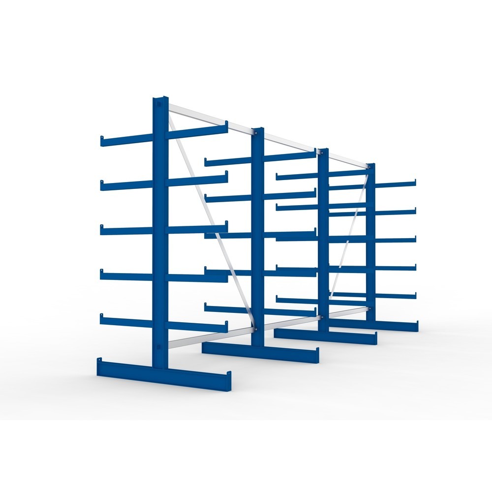 Immagine del prodotto n. 6: Pacchetto completo per scaffalatura cantilever META, a doppio fronte, portata per braccio 200 kg, AxLxP 2.000 x 4.105 x 1.150 mm, 4 montanti
