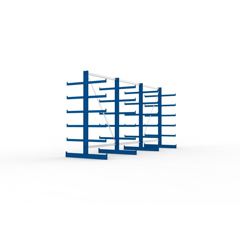 Immagine del prodotto n. 7: Pacchetto completo per scaffalatura cantilever META, a doppio fronte, portata per braccio 200 kg, AxLxP 2.000 x 4.105 x 1.150 mm, 4 montanti