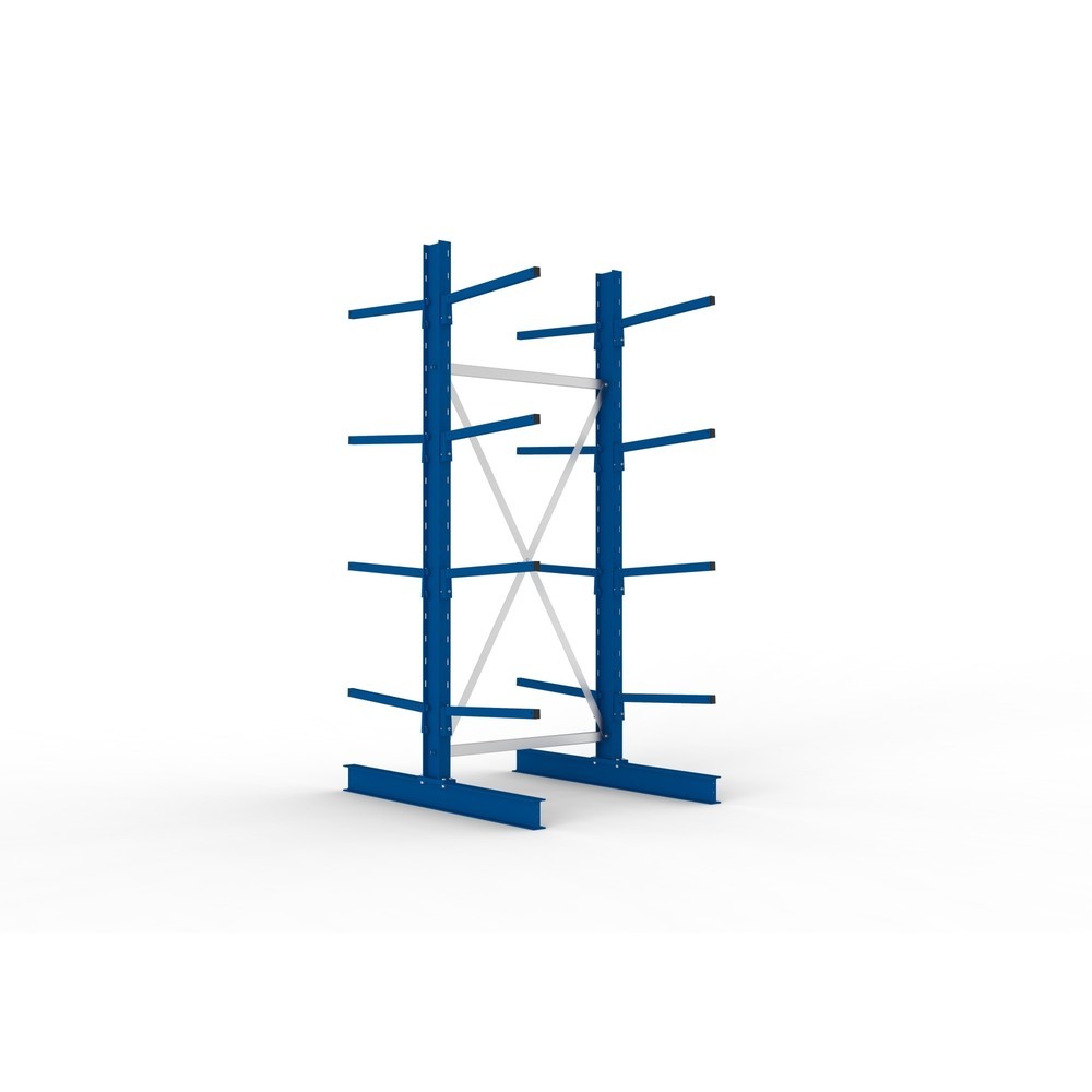 Immagine del prodotto: Campata base per scaffalatura cantilever META, a doppio fronte, portata per braccio 140 kg, AxLxP 2.500 x 1.094 x 1.420 mm