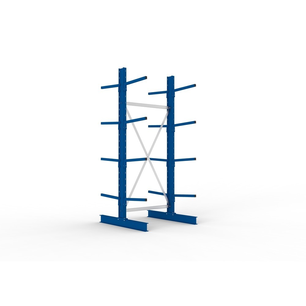 Immagine del prodotto: Campata base per scaffalatura cantilever META, a doppio fronte, portata per braccio 175 kg, AxLxP 2.500 x 1.094 x 1.220 mm