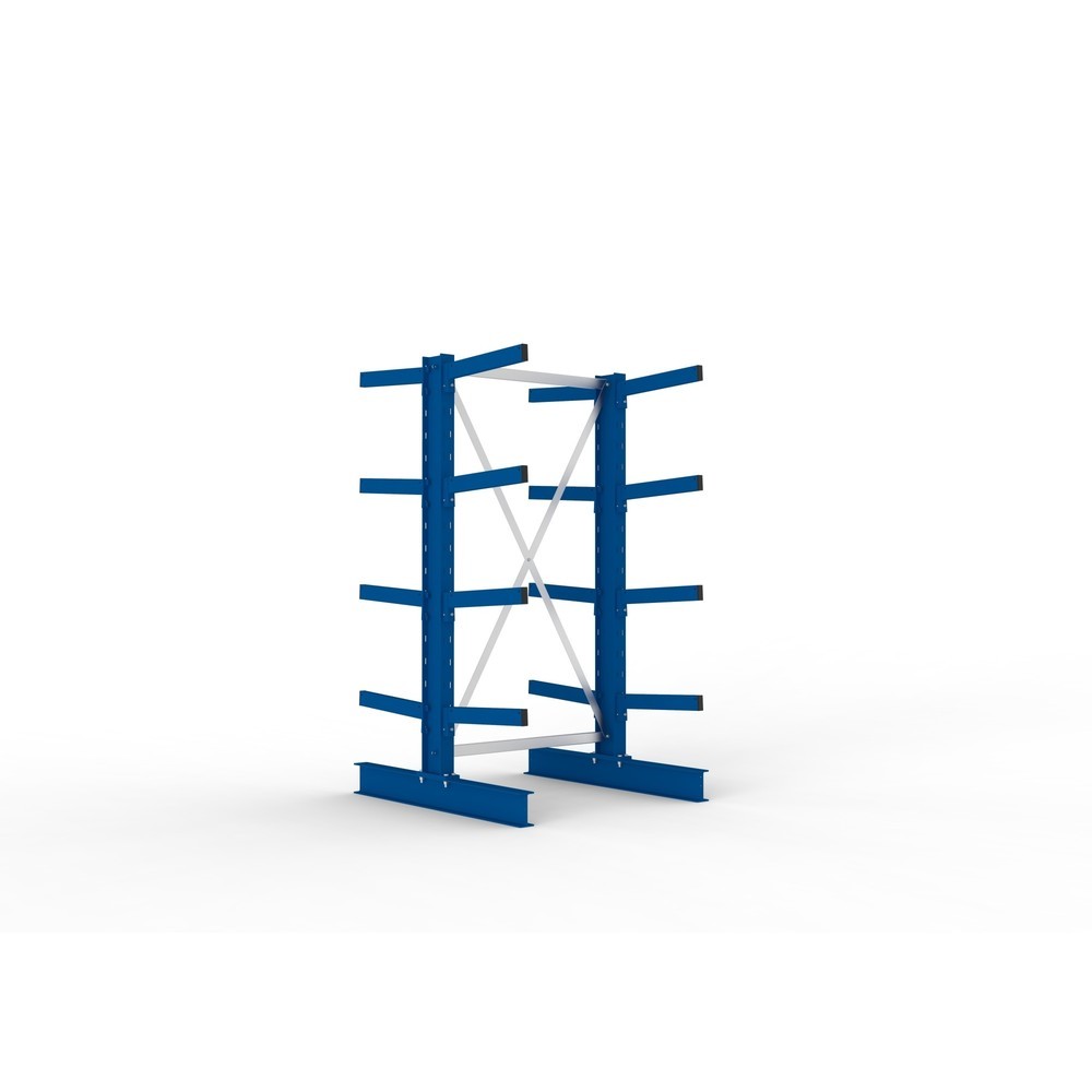 Immagine del prodotto n. 1: Campata base per scaffalatura cantilever META, a doppio fronte, portata per braccio 430 kg, AxLxP 2.000 x 1.103 x 1.240 mm