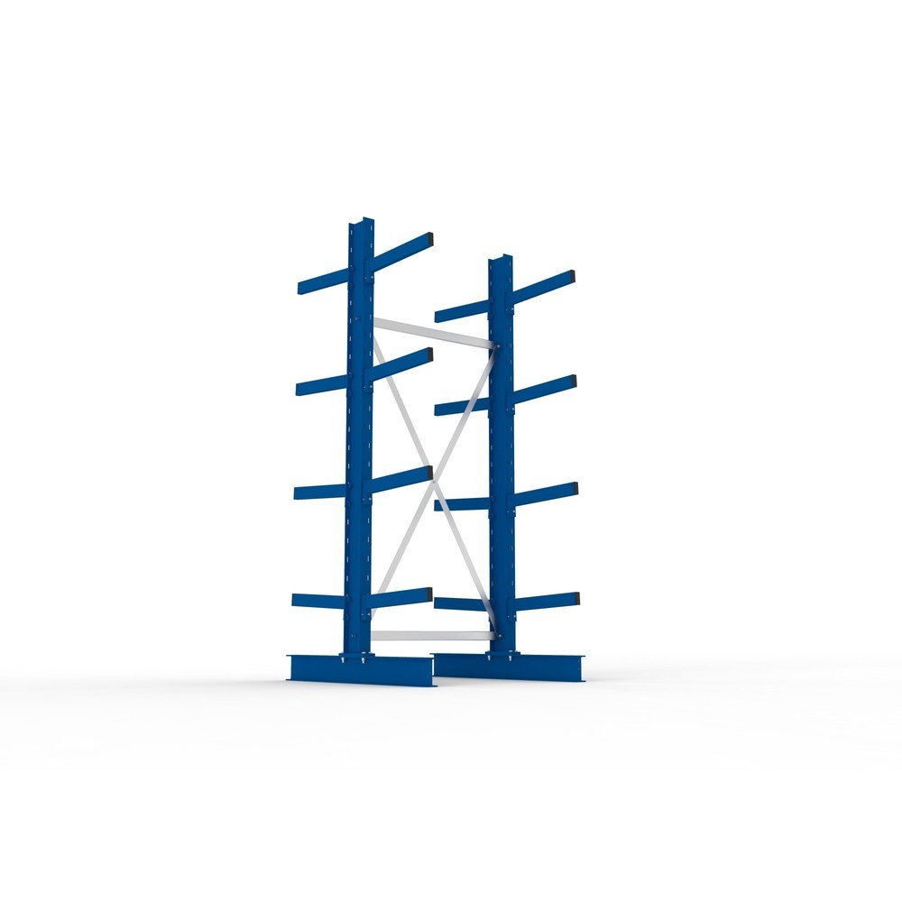 Immagine del prodotto n. 3: Campata base per scaffalatura cantilever META, a doppio fronte, portata per braccio 430 kg, AxLxP 2.500 x 1.103 x 1.240 mm