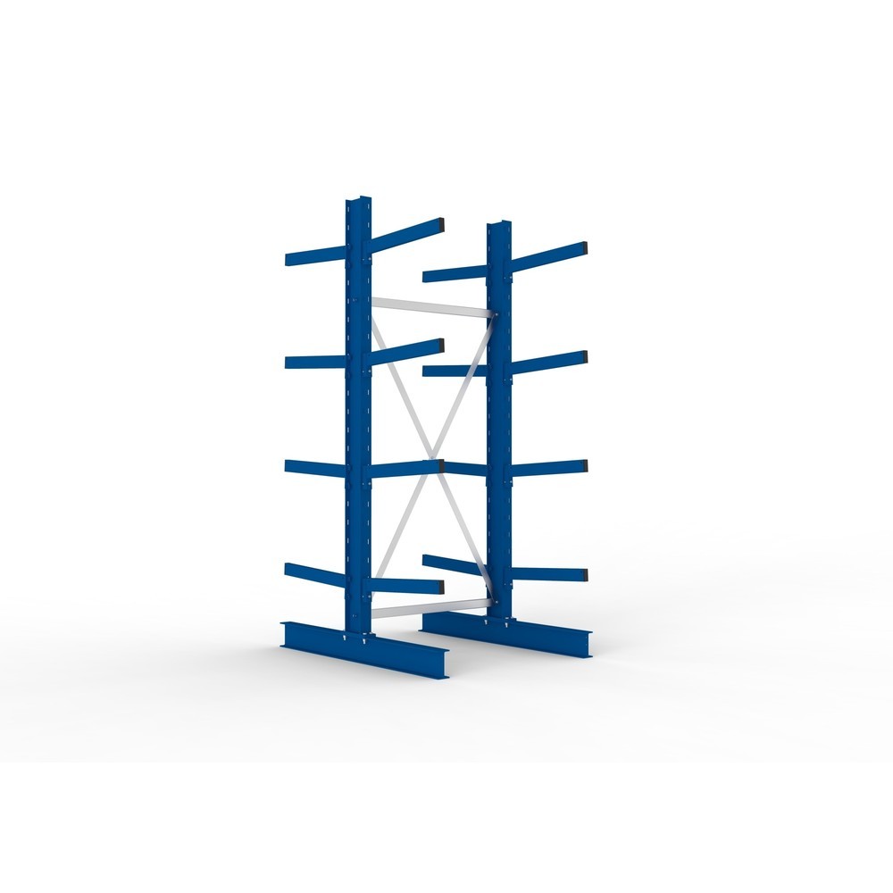 Immagine del prodotto: Campata base per scaffalatura cantilever META, a doppio fronte, portata per braccio 355 kg, AxLxP 2.500 x 1.103 x 1.440 mm