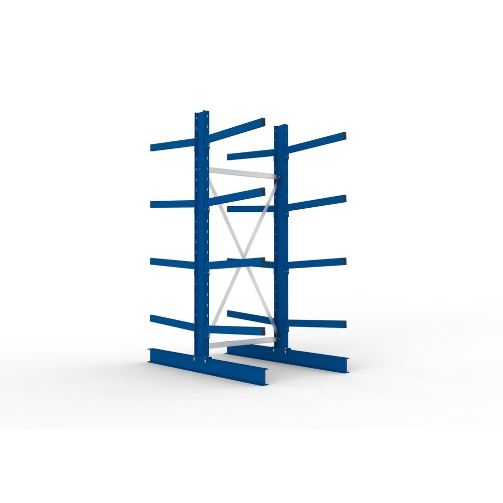 Immagine del prodotto: Campata base per scaffalatura cantilever META, a doppio fronte, portata per braccio 250 kg, AxLxP 2.500 x 1.103 x 1.840 mm