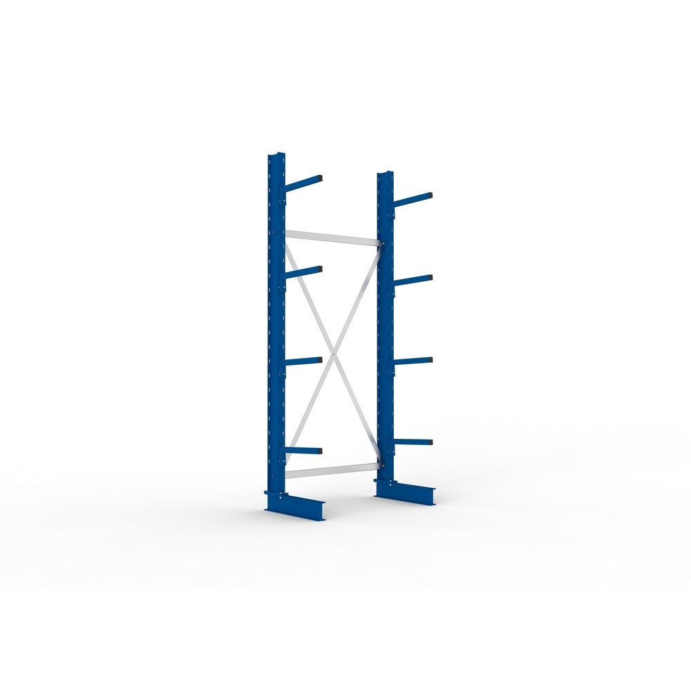 Immagine del prodotto: Campata base per scaffalatura cantilever META, a fronte singolo, portata per braccio 220 kg, AxLxP 2.500 x 1.094 x 610 mm