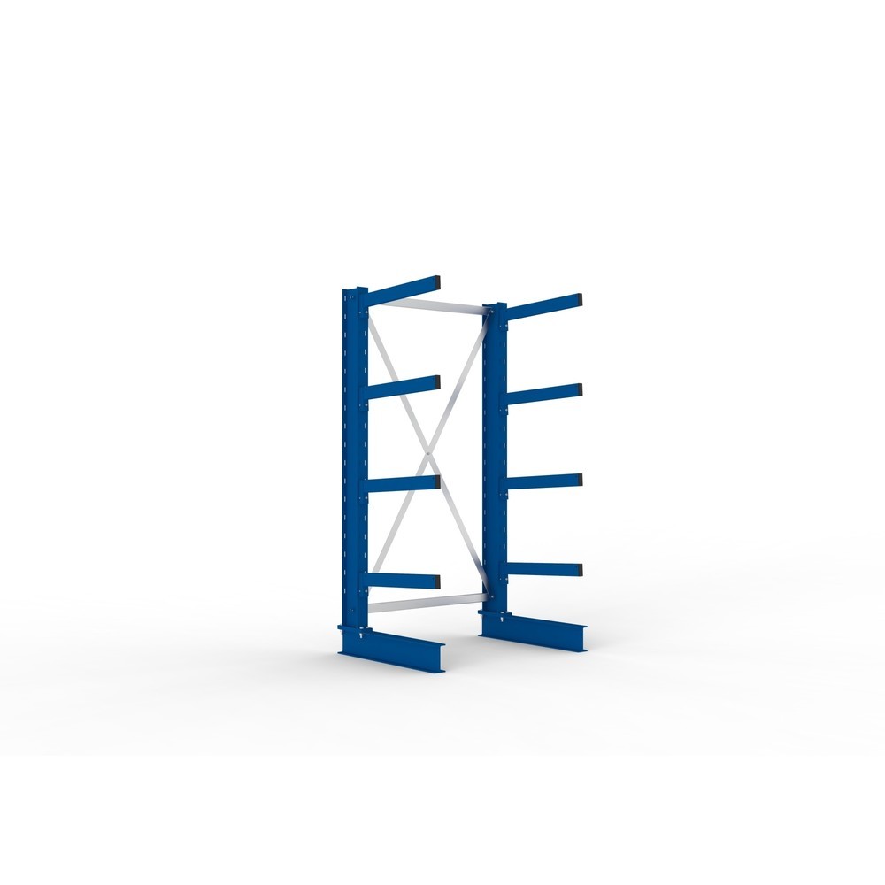 Immagine del prodotto: Campata base per scaffalatura cantilever META, a fronte singolo, portata per braccio 250 kg, AxLxP 2.000 x 1.103 x 830 mm