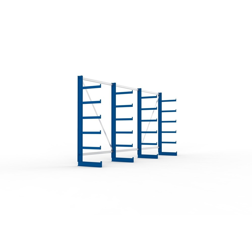 Immagine del prodotto n. 4: Pacchetto completo per scaffalatura cantilever META, a fronte singolo, portata per braccio 200 kg, AxLxP 2.000 x 4.105 x 630 mm, 4 montanti