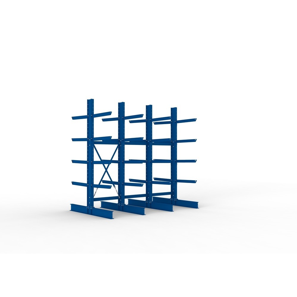 Immagine del prodotto: Pacchetto completo per scaffalatura cantilever per carichi pesanti META, a doppio fronte, portata per braccio 630 kg, AxLxP 3.000 x 3.090 x 2.000 mm, 4 montanti