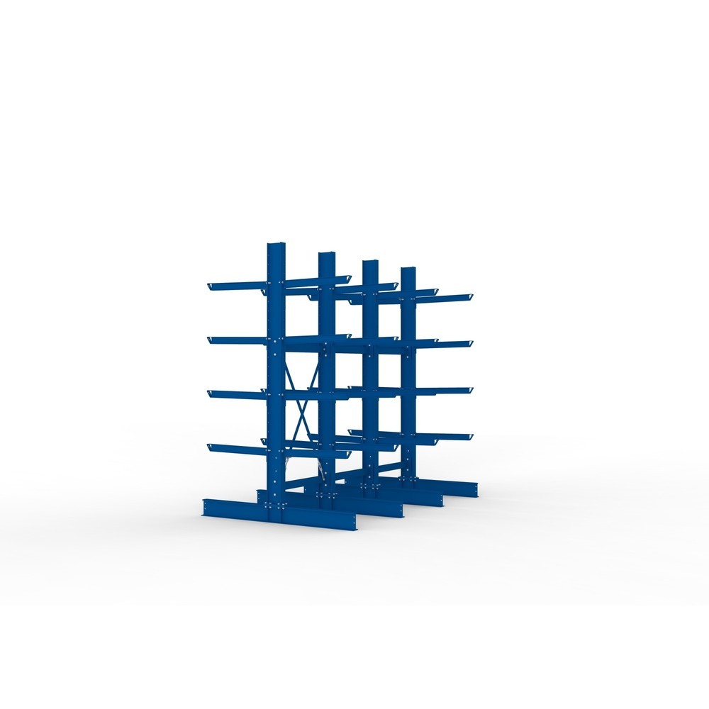 Immagine del prodotto n. 4: Pacchetto completo per scaffalatura cantilever per carichi pesanti META, a doppio fronte, portata per braccio 630 kg, AxLxP 3.000 x 3.090 x 2.000 mm, 4 montanti