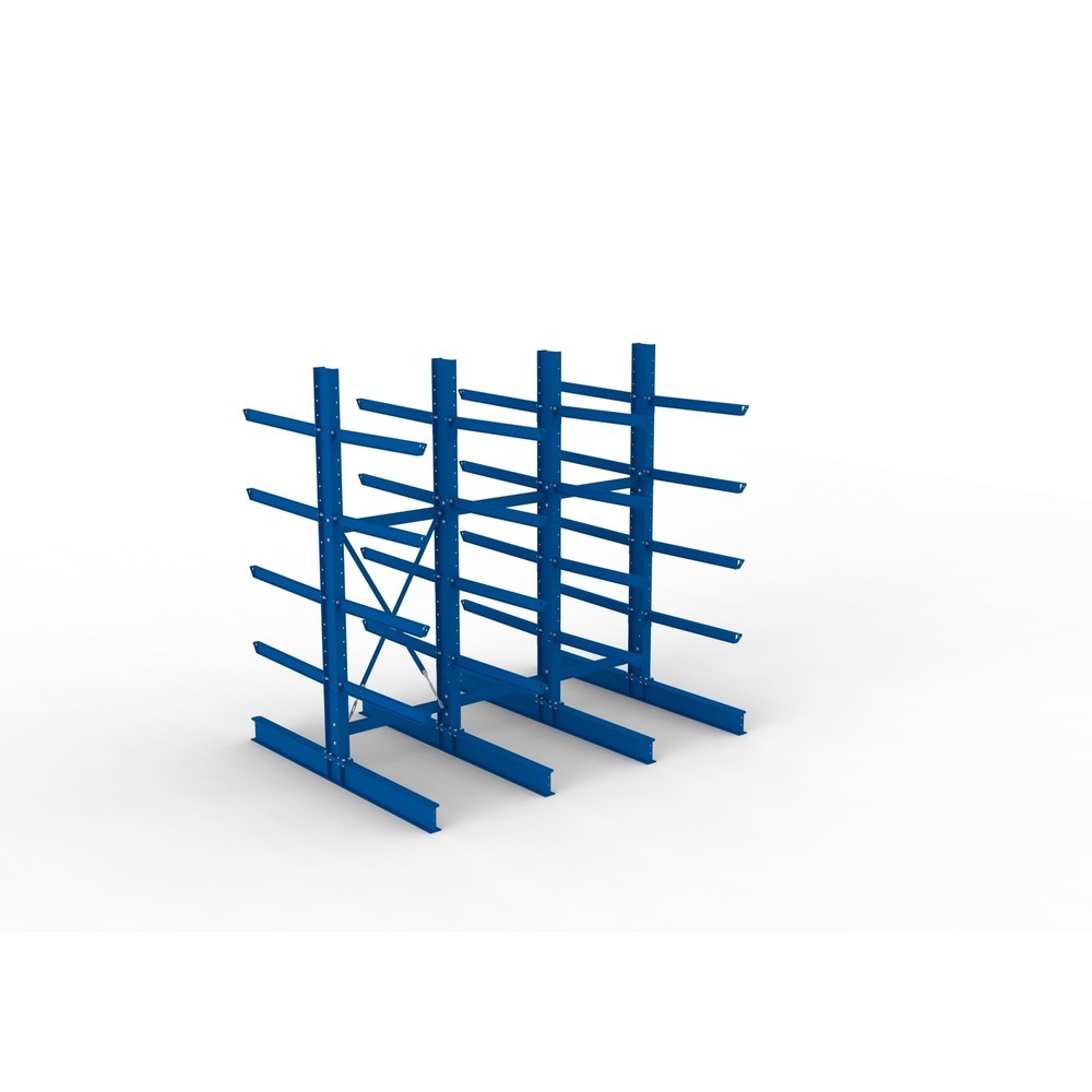 Immagine del prodotto n. 2: Pacchetto completo per scaffalatura cantilever per carichi pesanti META, a doppio fronte, portata per braccio 505 kg, AxLxP 3.000 x 3.090 x 2.400 mm, 4 montanti