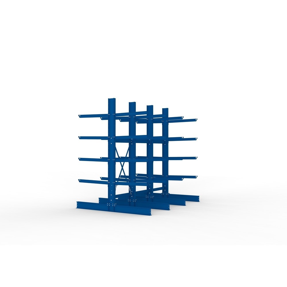 Immagine del prodotto n. 4: Pacchetto completo per scaffalatura cantilever per carichi pesanti META, a doppio fronte, portata per braccio 505 kg, AxLxP 3.000 x 3.090 x 2.400 mm, 4 montanti