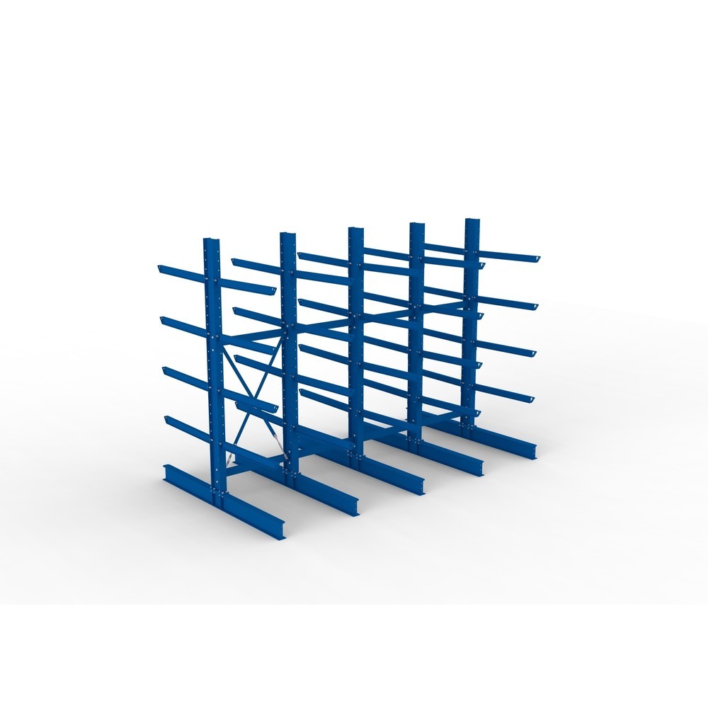 Immagine del prodotto n. 2: Pacchetto completo per scaffalatura cantilever per carichi pesanti META, a doppio fronte, portata per braccio 505 kg, AxLxP 3.000 x 4.090 x 2.400 mm, 5 montanti