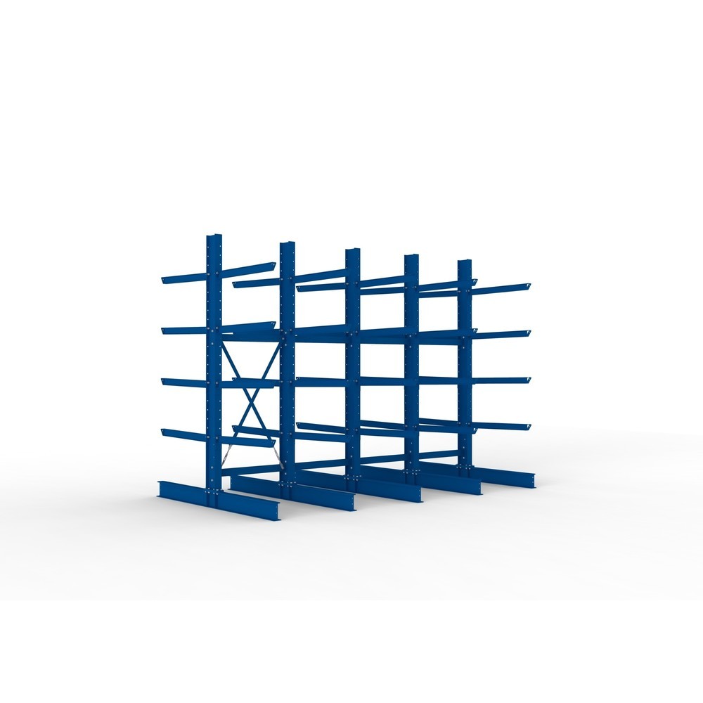 Immagine del prodotto n. 1: Pacchetto completo per scaffalatura cantilever per carichi pesanti META, a doppio fronte, portata per braccio 505 kg, AxLxP 3.000 x 4.090 x 2.400 mm, 5 montanti