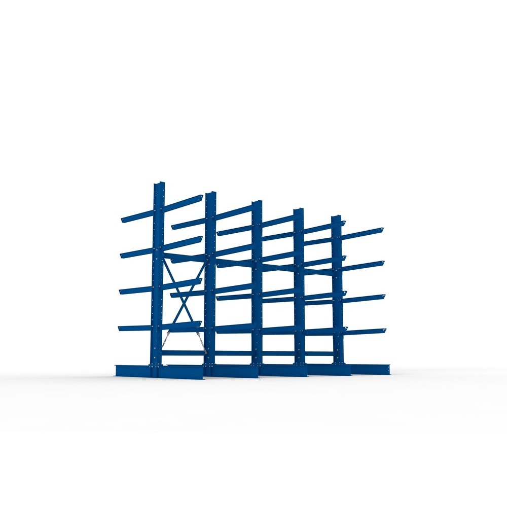Immagine del prodotto n. 3: Pacchetto completo per scaffalatura cantilever per carichi pesanti META, a doppio fronte, portata per braccio 505 kg, AxLxP 3.000 x 4.090 x 2.400 mm, 5 montanti