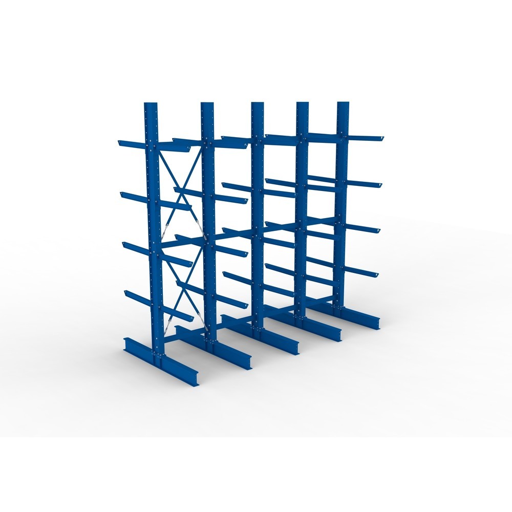 Immagine del prodotto n. 2: Pacchetto completo per scaffalatura cantilever per carichi pesanti META, a doppio fronte, portata per braccio 630 kg, AxLxP 4.000 x 4.100 x 2.020 mm, 5 montanti