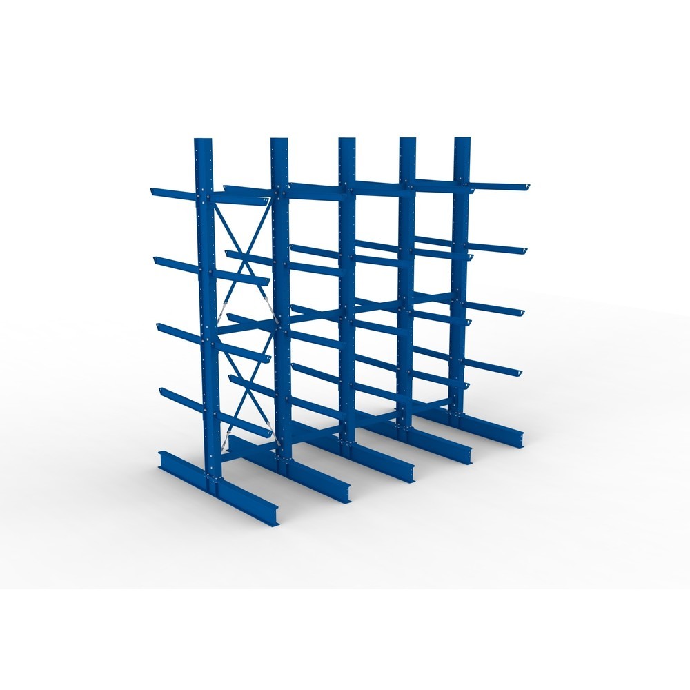 Immagine del prodotto n. 2: Pacchetto completo per scaffalatura cantilever per carichi pesanti META, a doppio fronte, portata per braccio 505 kg, AxLxP 4.000 x 4.100 x 2.420 mm, 5 montanti