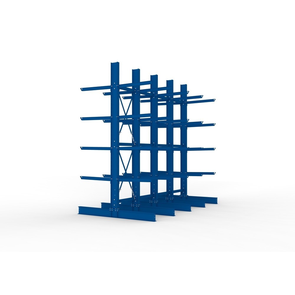 Immagine del prodotto n. 4: Pacchetto completo per scaffalatura cantilever per carichi pesanti META, a doppio fronte, portata per braccio 505 kg, AxLxP 4.000 x 4.100 x 2.420 mm, 5 montanti