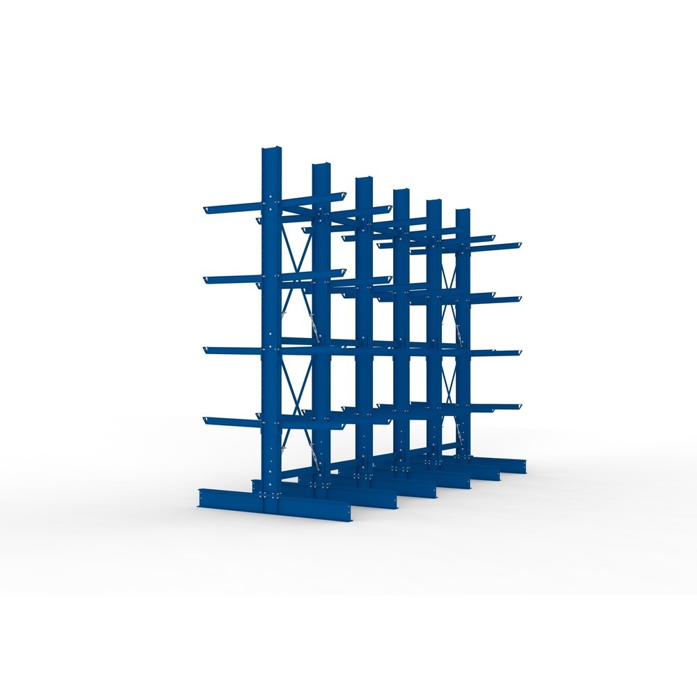 Immagine del prodotto n. 4: Pacchetto completo per scaffalatura cantilever per carichi pesanti META, a doppio fronte, portata per braccio 630 kg, AxLxP 4.000 x 5.100 x 2.020 mm, 6 montanti