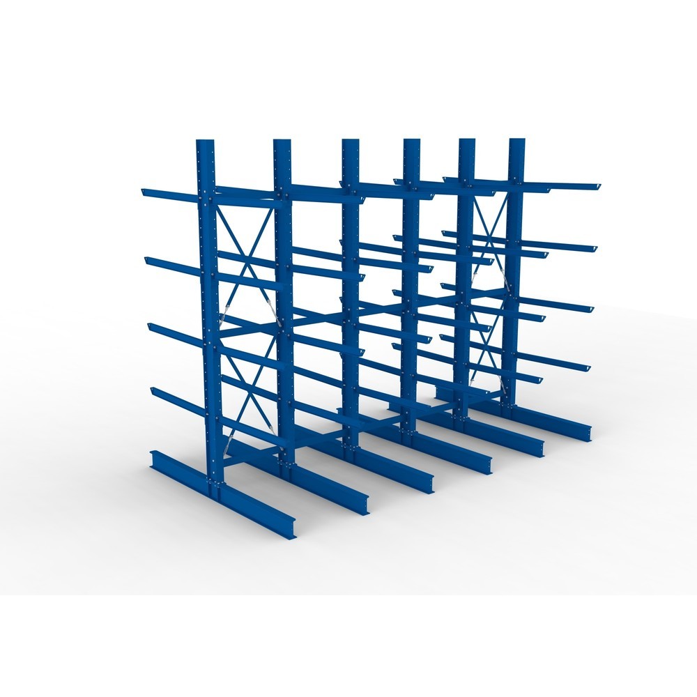 Immagine del prodotto n. 2: Pacchetto completo per scaffalatura cantilever per carichi pesanti META, a doppio fronte, portata per braccio 400 kg, AxLxP 4.000 x 5.100 x 2.920 mm, 6 montanti
