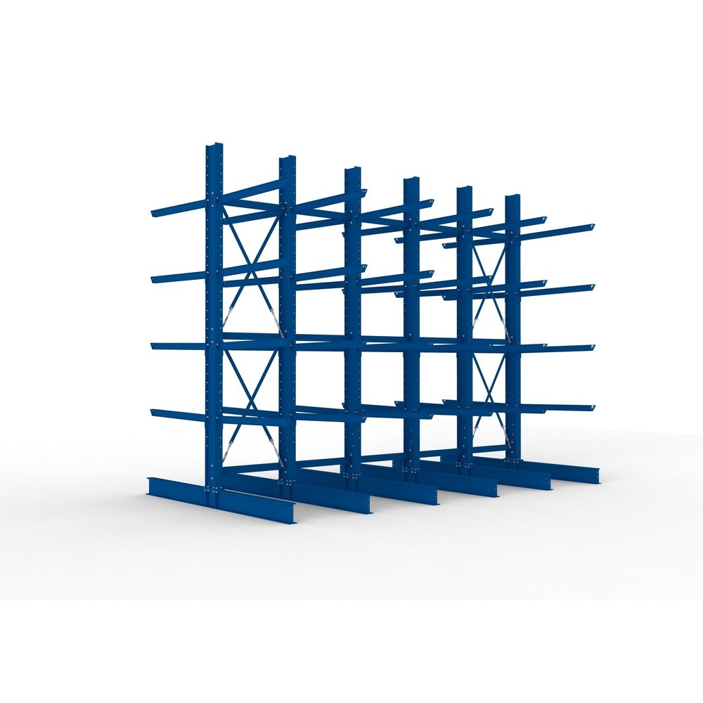 Immagine del prodotto n. 1: Pacchetto completo per scaffalatura cantilever per carichi pesanti META, a doppio fronte, portata per braccio 400 kg, AxLxP 4.000 x 5.100 x 2.920 mm, 6 montanti