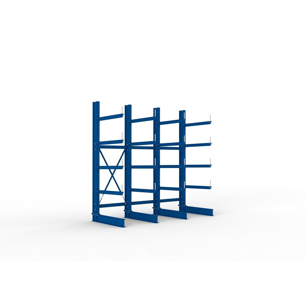 Immagine del prodotto n. 1: Pacchetto completo per scaffalatura cantilever per carichi pesanti META, a fronte singolo, portata per braccio 505 kg, AxLxP 3.000 x 3.090 x 1.355 mm, 4 montanti