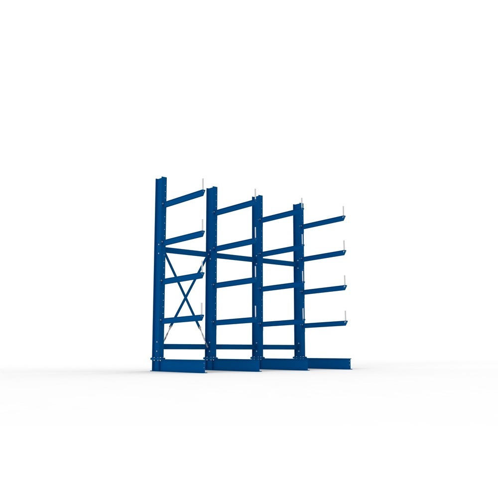 Immagine del prodotto n. 2: Pacchetto completo per scaffalatura cantilever per carichi pesanti META, a fronte singolo, portata per braccio 505 kg, AxLxP 3.000 x 3.090 x 1.355 mm, 4 montanti