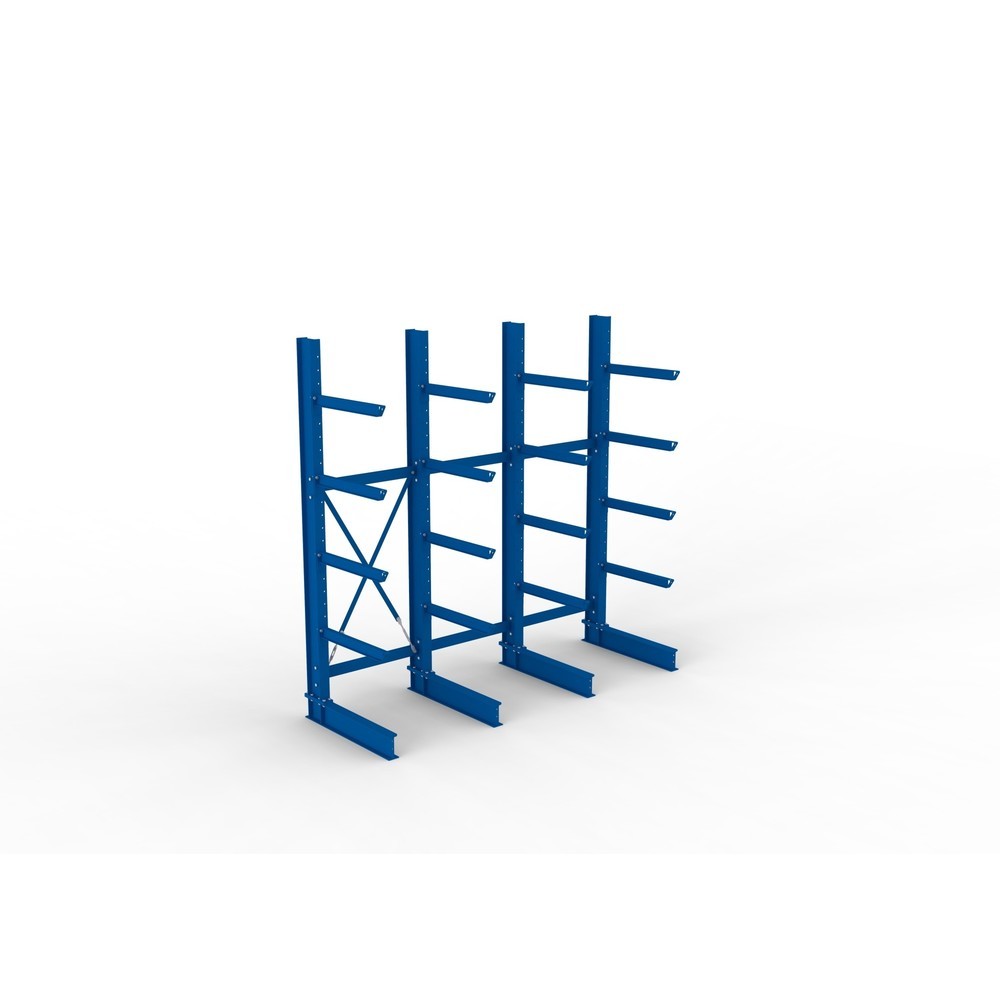 Immagine del prodotto n. 2: Pacchetto completo per scaffalatura cantilever per carichi pesanti META, a fronte singolo, portata per braccio 630 kg, AxLxP 3.000 x 3.090 x 1.135 mm, 4 montanti