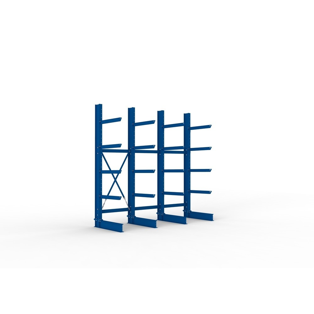 Immagine del prodotto: Pacchetto completo per scaffalatura cantilever per carichi pesanti META, a fronte singolo, portata per braccio 630 kg, AxLxP 3.000 x 3.090 x 1.135 mm, 4 montanti