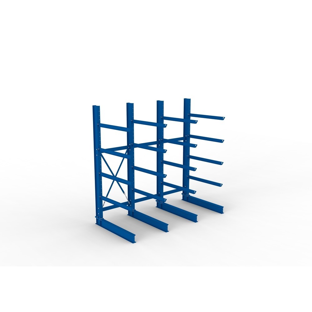 Immagine del prodotto n. 2: Pacchetto completo per scaffalatura cantilever per carichi pesanti META, a fronte singolo, portata per braccio 400 kg, AxLxP 3.000 x 3.090 x 1.585 mm, 4 montanti