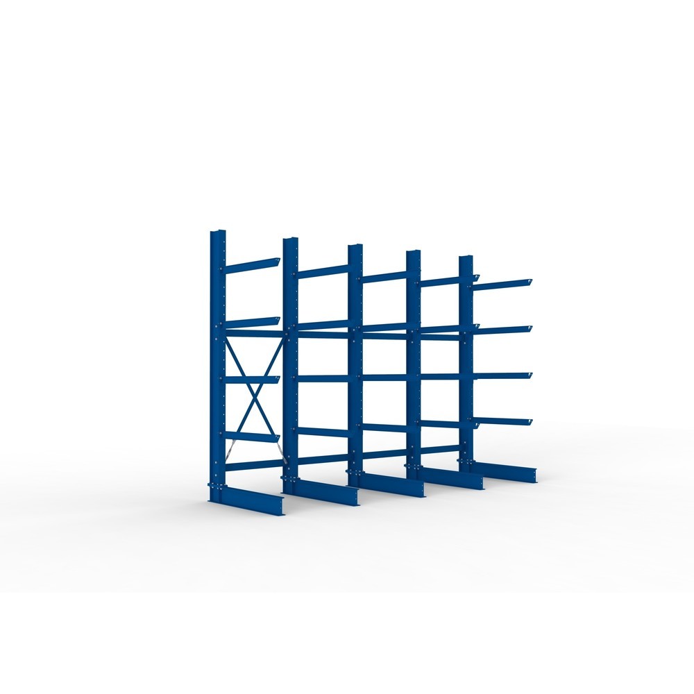 Immagine del prodotto: Pacchetto completo per scaffalatura cantilever per carichi pesanti META, a fronte singolo, portata per braccio 505 kg, AxLxP 3.000 x 4.090 x 1.355 mm, 5 montanti