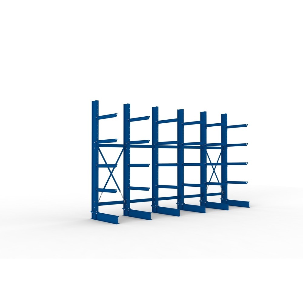 Immagine del prodotto: Pacchetto completo per scaffalatura cantilever per carichi pesanti META, a fronte singolo, portata per braccio 630 kg, AxLxP 3.000 x 5.090 x 1.135 mm, 6 montanti