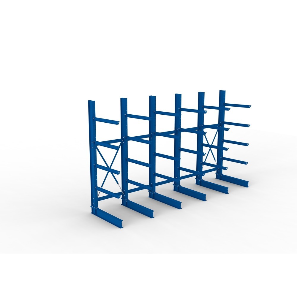 Immagine del prodotto n. 2: Pacchetto completo per scaffalatura cantilever per carichi pesanti META, a fronte singolo, portata per braccio 505 kg, AxLxP 3.000 x 5.090 x 1.355 mm, 6 montanti