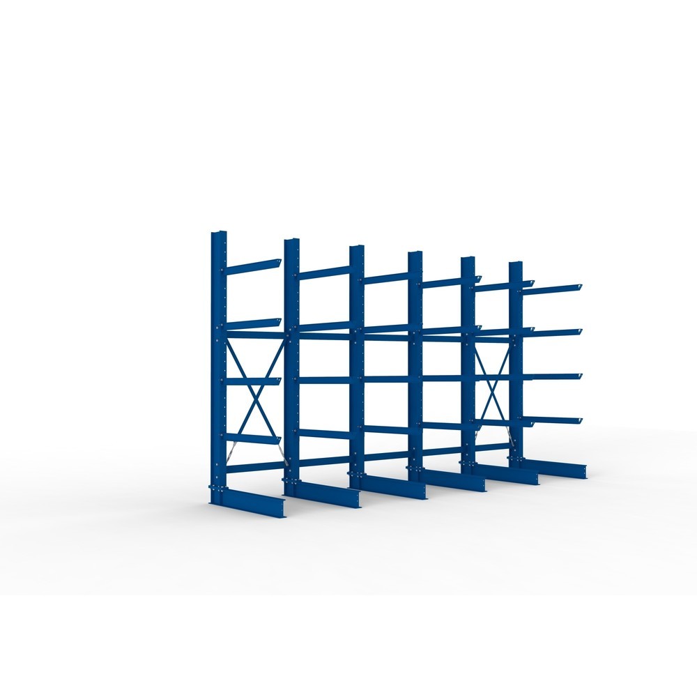 Immagine del prodotto n. 1: Pacchetto completo per scaffalatura cantilever per carichi pesanti META, a fronte singolo, portata per braccio 505 kg, AxLxP 3.000 x 5.090 x 1.355 mm, 6 montanti