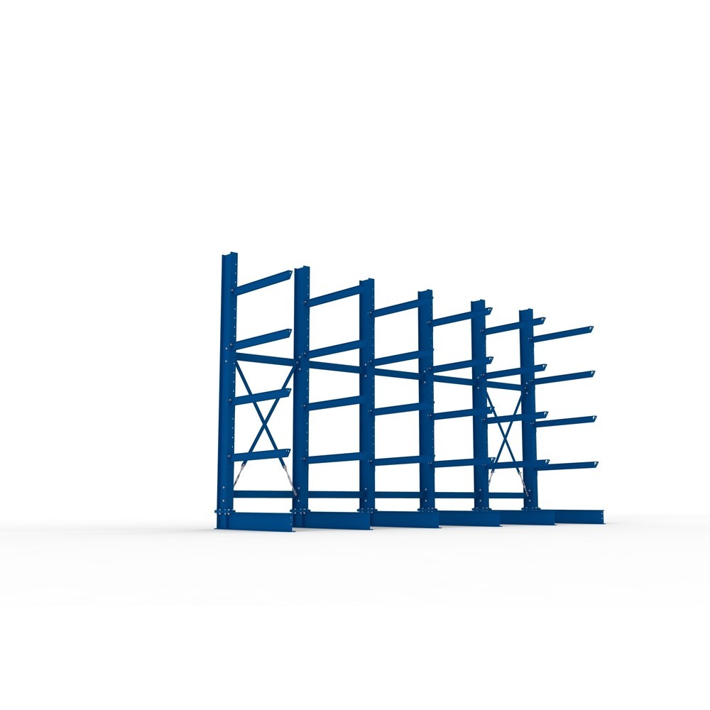 Immagine del prodotto n. 3: Pacchetto completo per scaffalatura cantilever per carichi pesanti META, a fronte singolo, portata per braccio 505 kg, AxLxP 3.000 x 5.090 x 1.355 mm, 6 montanti